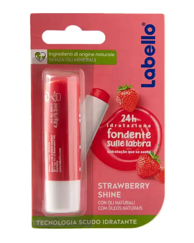 بالم لب Labello مدل Strawberry Shine با رایحه توت فرنگی
