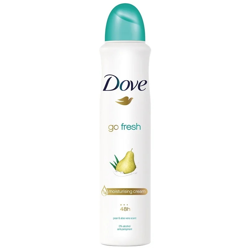اسپری ضد تعریق زنانه داو با مدل go fresh با رایحه گلابی و آلوئه ورا